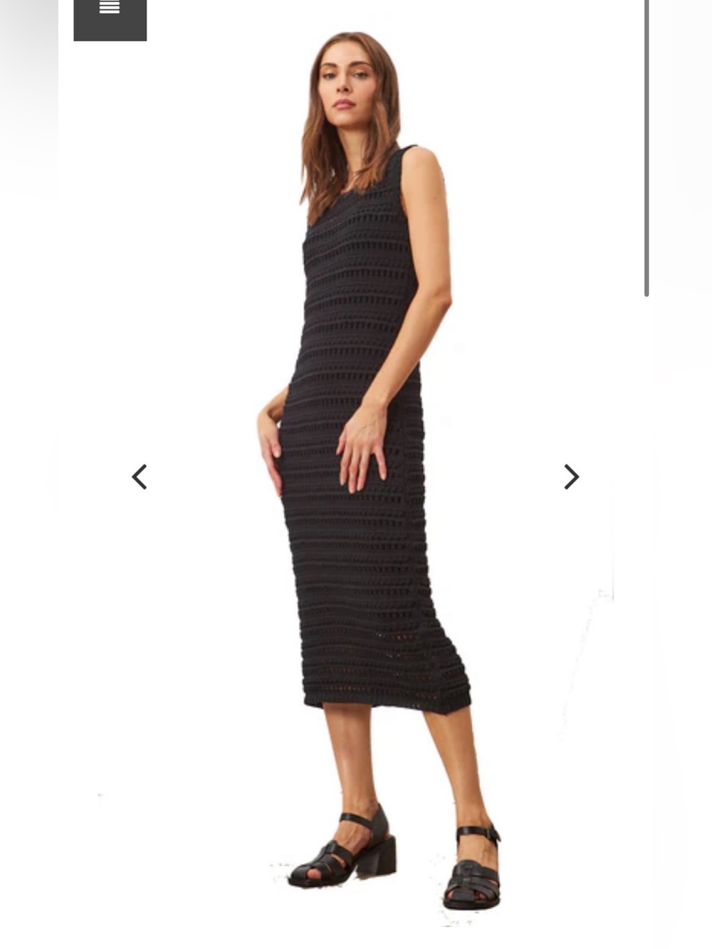 BNWT Line the Label Nina Dress - Black Sleeveless Crochet Midi Dress - LINED